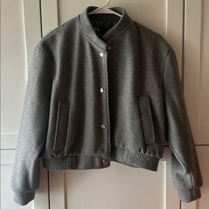 Zara Gray Varsity Jacket for Women